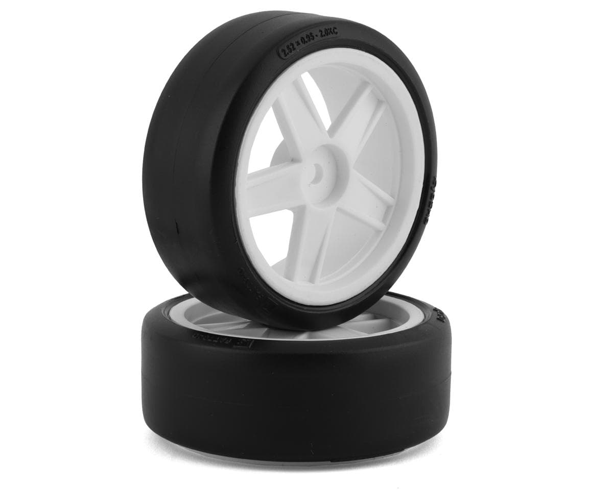 Kyosho Fazer Pre-Mounted Drift Tire w/5-Spoke Racing Wheel (White) (2) w/12mm Hex