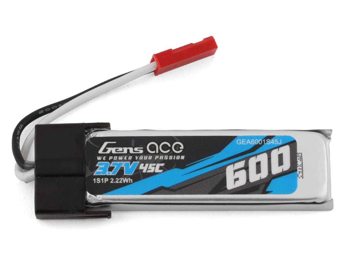 Gens Ace 1S LiPo Battery 45C (3.7V/600mAh) w/JST-SYP Connector