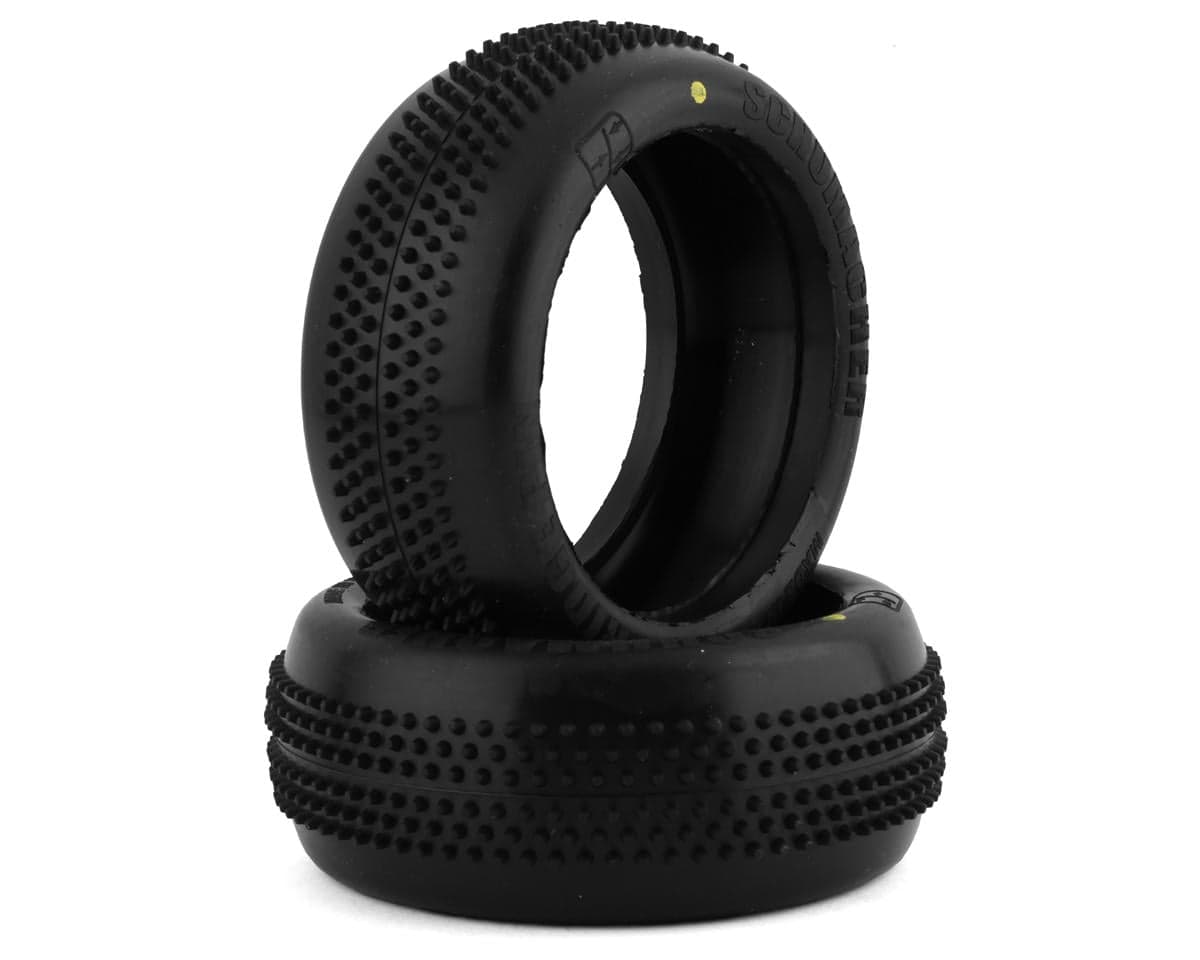 Schumacher Ridge Pin 1/8 Buggy Tires (2) (Yellow)
