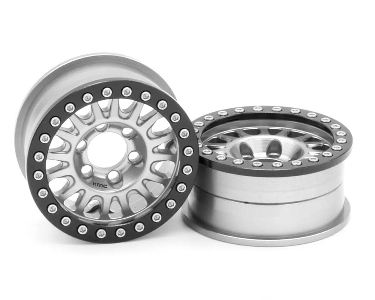 Vanquish Products 1.9" KMC KM445 Impact CNC Aluminum Crawler Beadlock Wheels (Clear) (2)