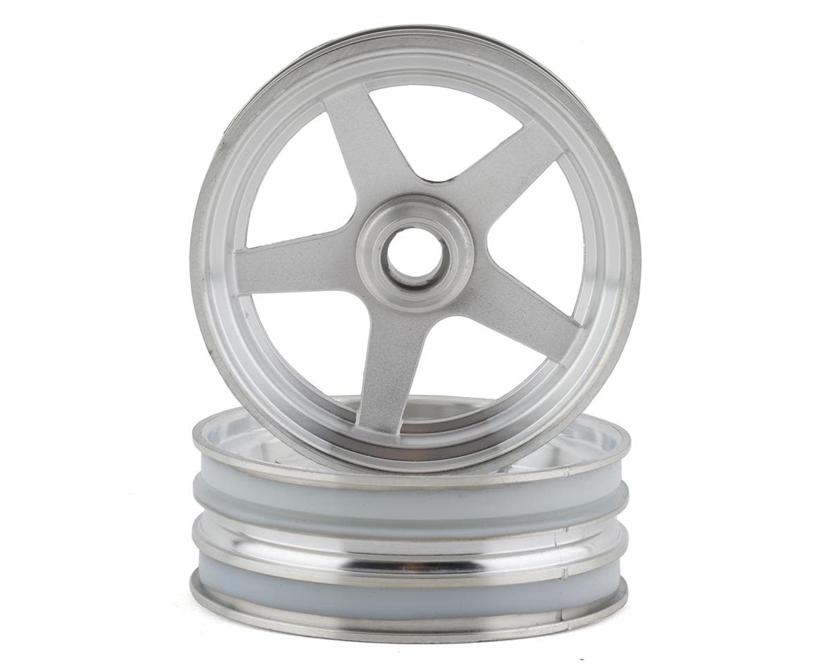 Kyosho 5-Spoke Front Wheel (Satin Chrome) (2) (2014 Beetle)