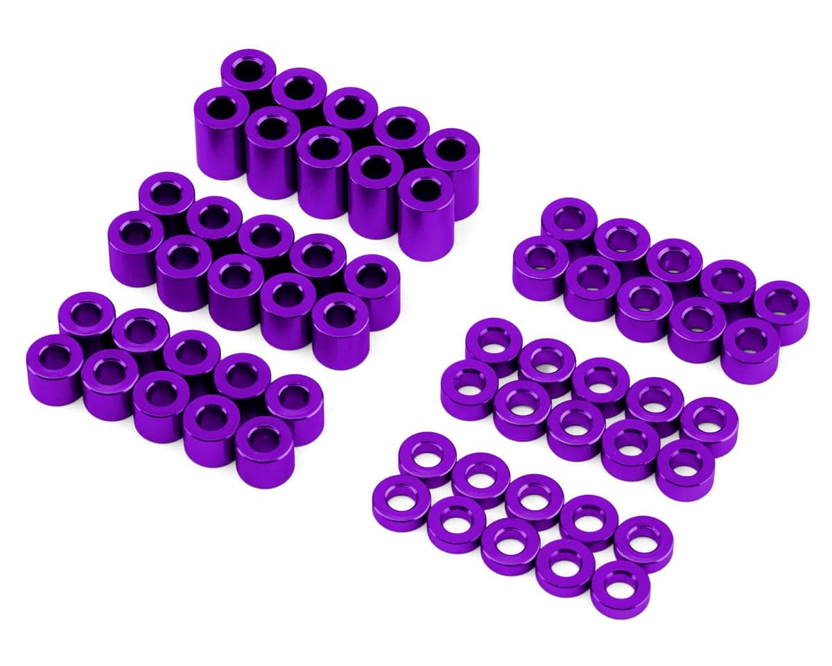 Team KNK 3mm Aluminum Spacers Variety Pack (Purple) (60)