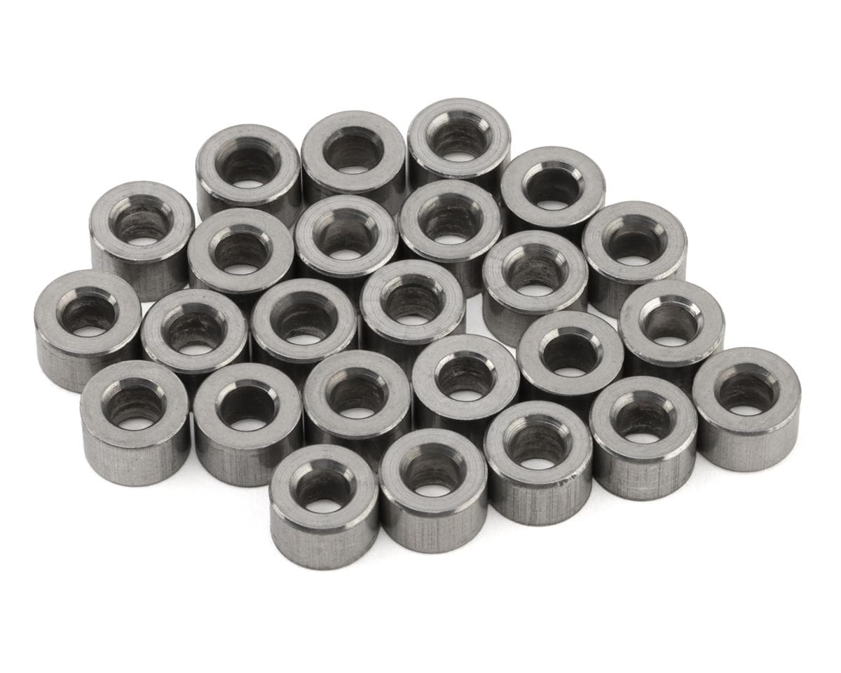 Team KNK 3x4mm Aluminum Spacers (Silver) (25)