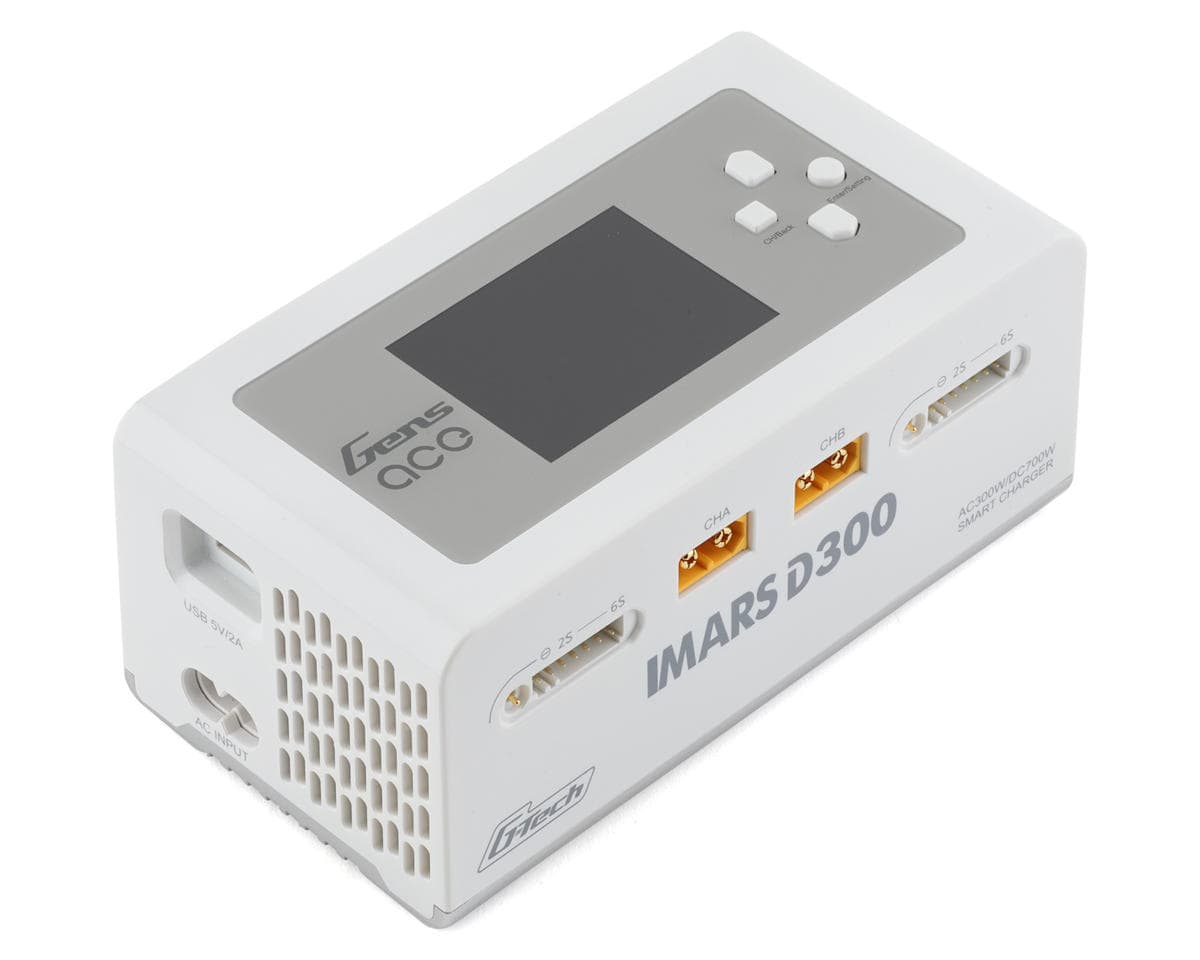 Gens Ace iMars D300 G-Tech Smart Dual AC/DC Charger (White) (6S/16A) (AC-300W) (DC-350W x2)