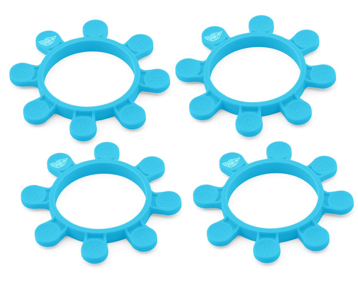 RC Project Tire Gluing Rubber Bands (Cyan Blue) (4) (1/8 & 1/10)