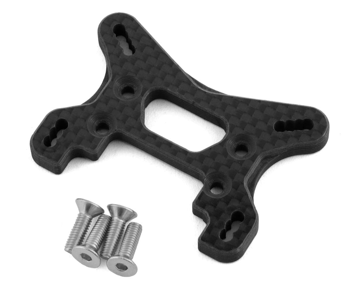 Vision Racing TLR 22X-4 Carbon Fiber Front Shock Tower (-2mm) w/Plus One Camber Hole