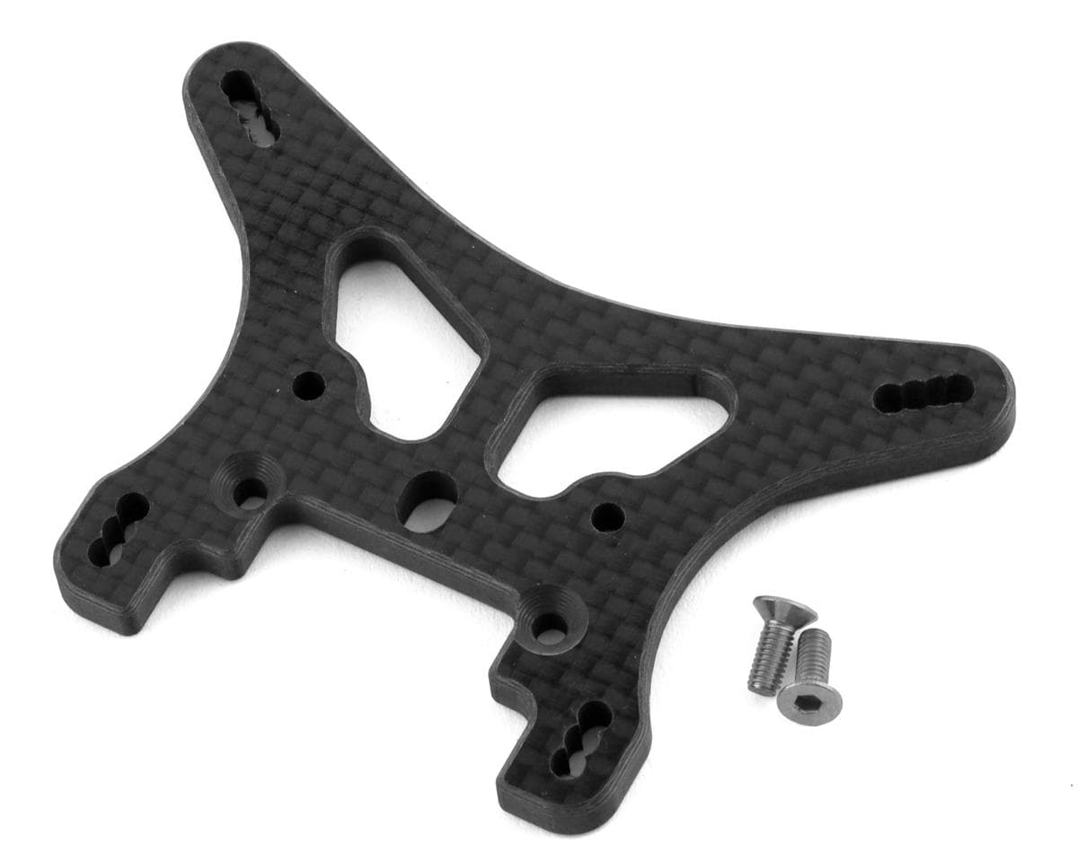 Vision Racing TLR 22X-4 Carbon Fiber Rear Shock Tower (-2mm) w/Plus One Upper Camber Hole