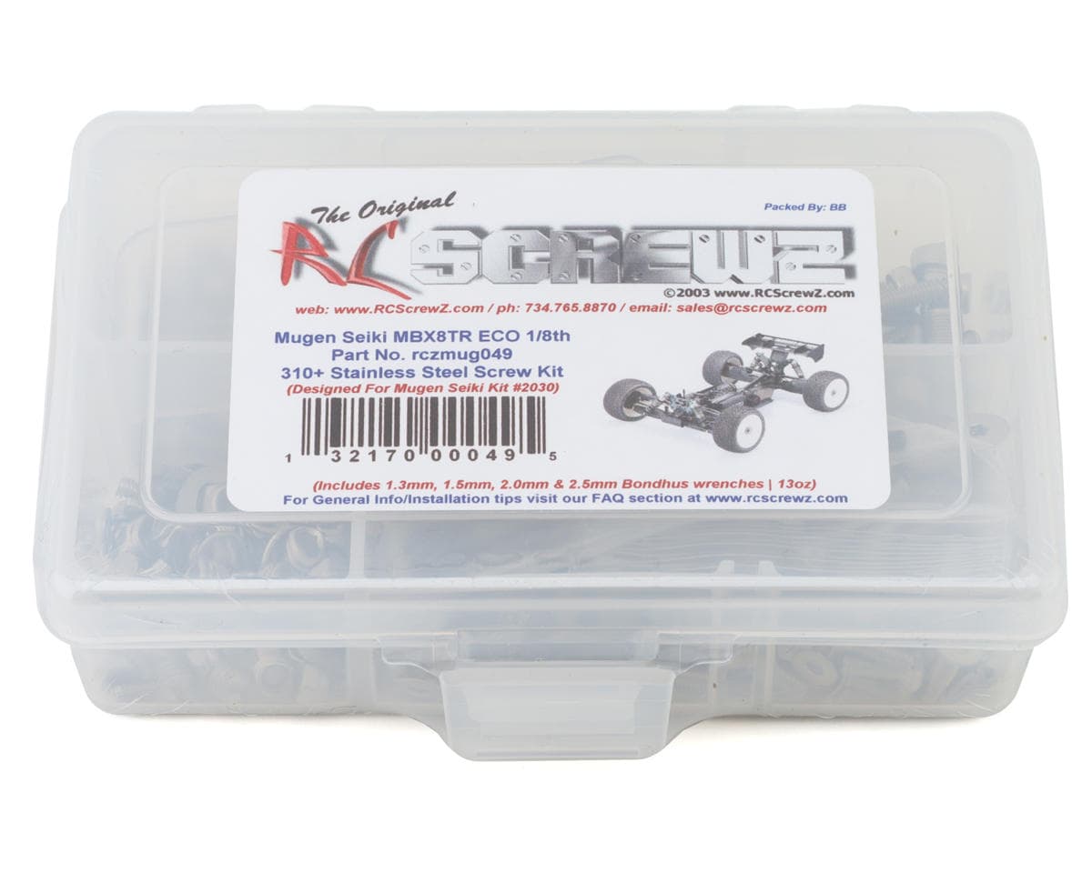 RC Screwz Mugen MBX8TR ECO Stainless Steel Screw Kit