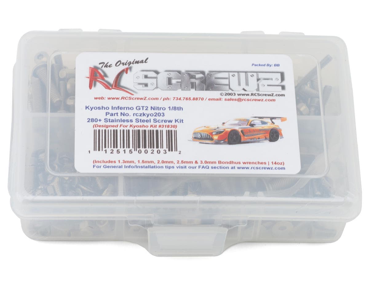 RC Screwz Kyosho Inferno GT2 Nitro Stainless Steel Screw Kit