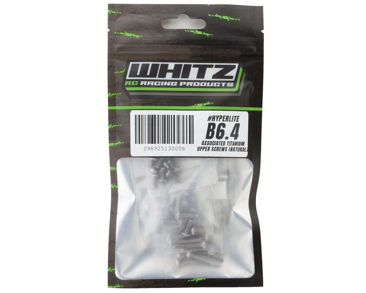 Whitz Racing Products HyperLite AE RC10B6.4 Titanium Upper Screw Kit (Silver) (2.5mm Deep Socket)