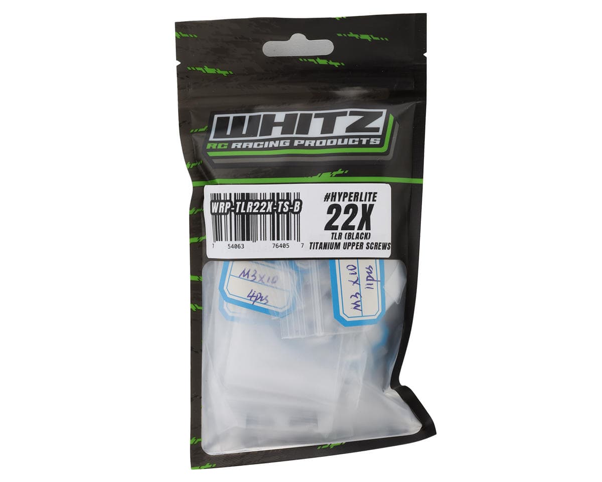 Whitz Racing Products HyperLite TLR 22X-4 Titanium Upper Screw Kit (Black) (2.5mm Deep Socket)