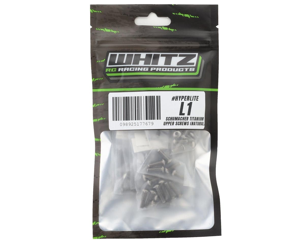 Whitz Racing Products HyperLite Cat L1 Titanium Upper Screw Kit (Silver) (2.5mm Deep Socket)