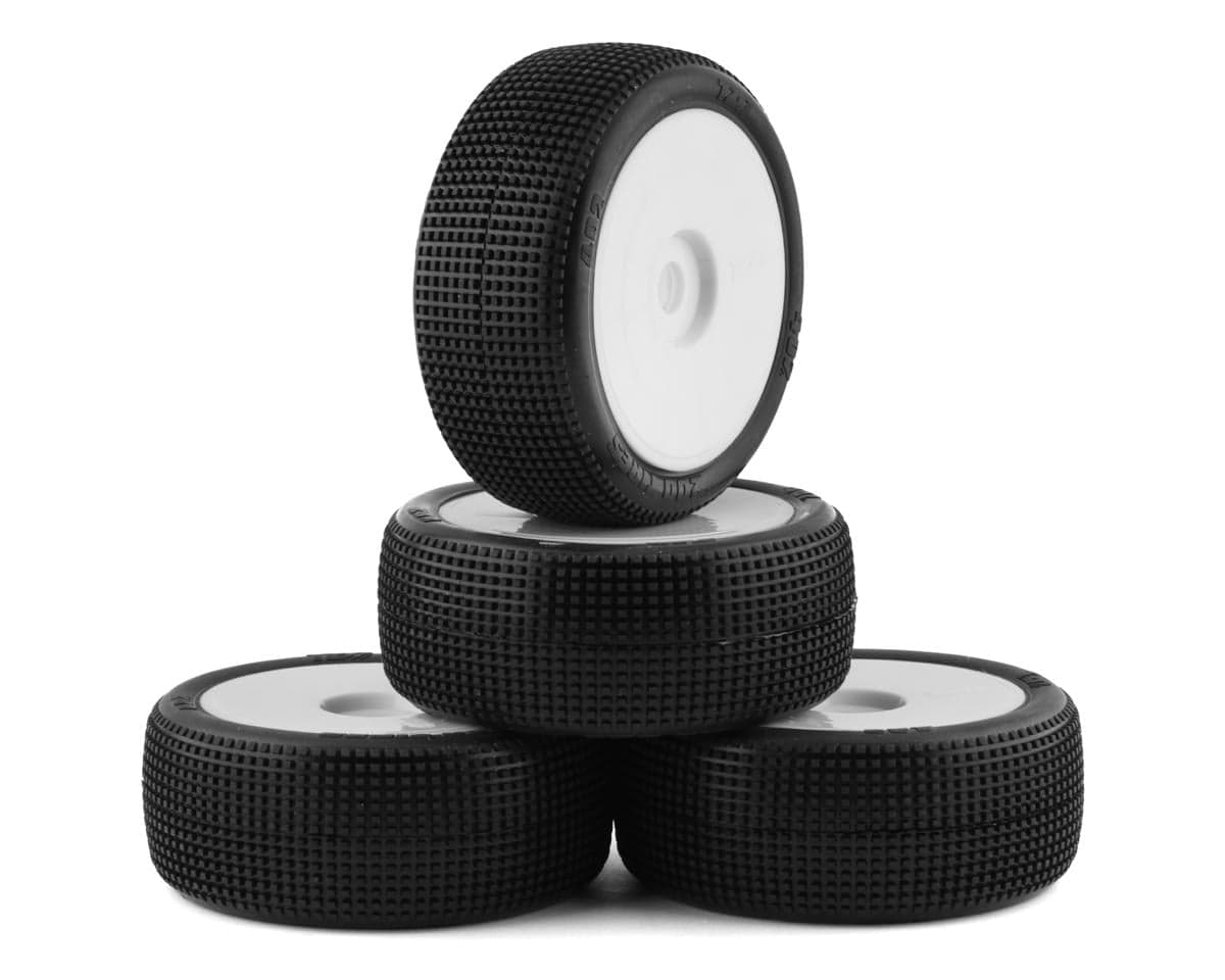 TZO Tires 402 1/8 Buggy Pre-Glued Tire Set (White) (4) (Ultra Soft)