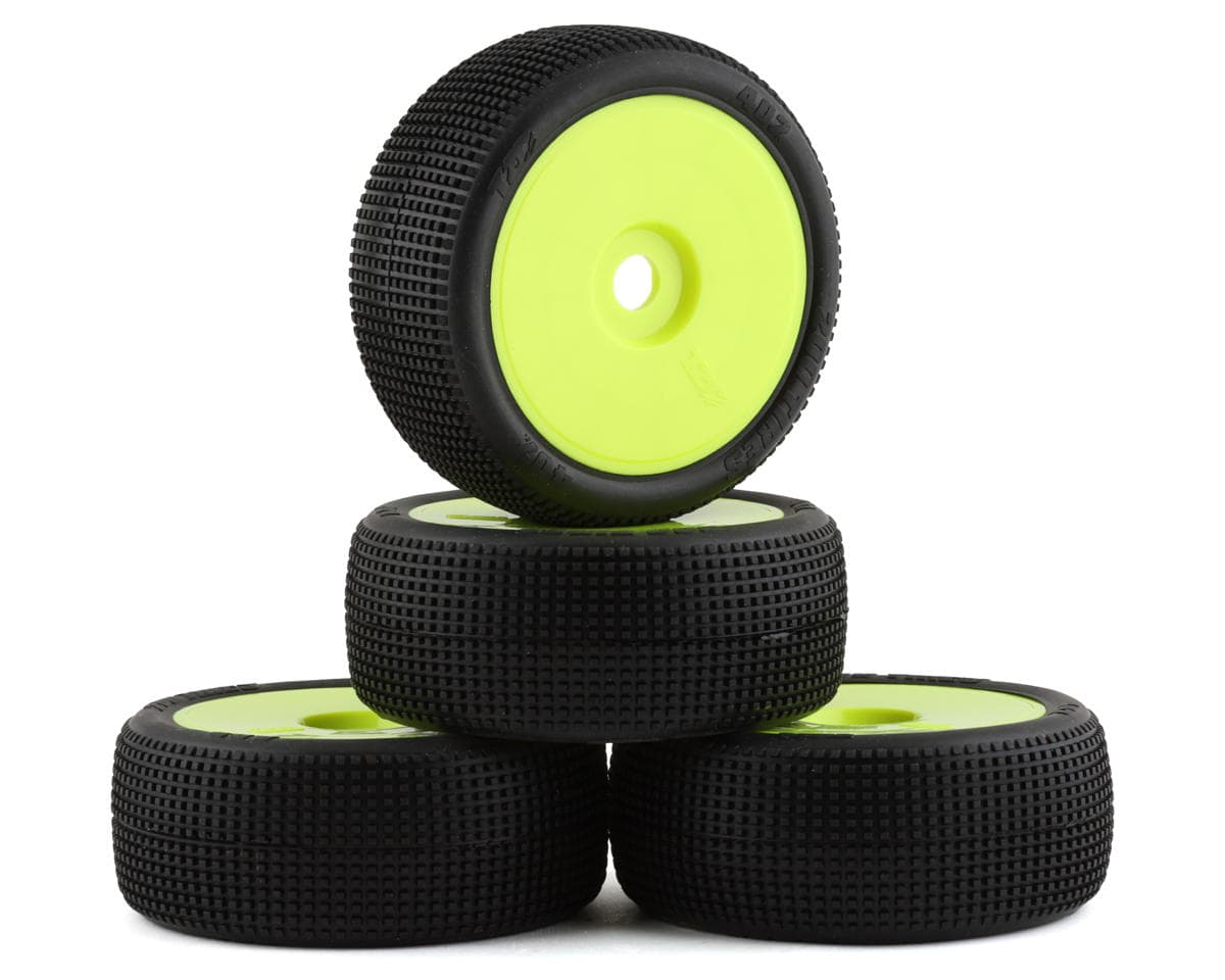 TZO Tires 402 1/8 Buggy Non-Glued Tire Set (Yellow) (4) (Ultra Clay)