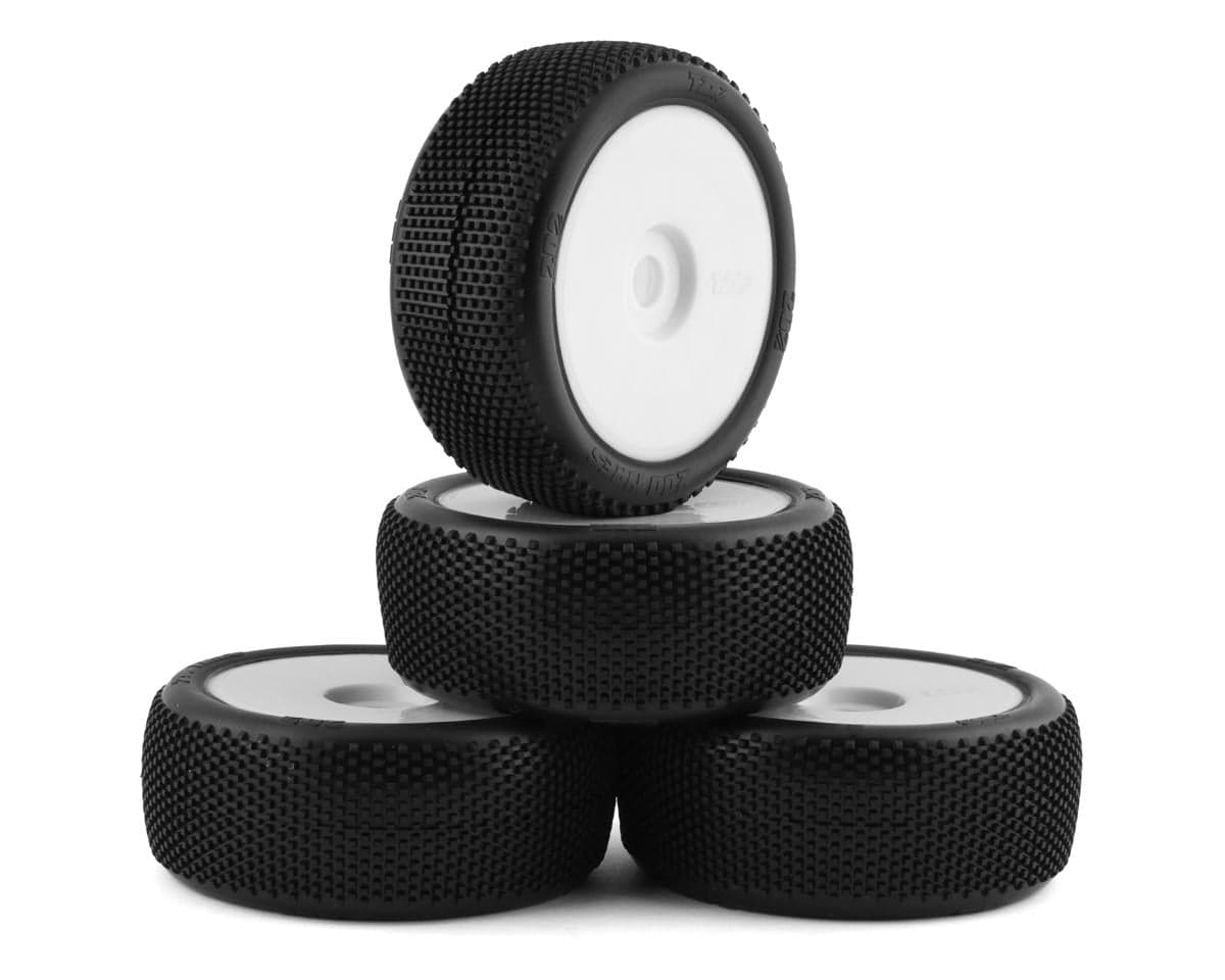 TZO Tires 202 1/8 Buggy Non-Glued Tire Set (White) (4) (Ultra Soft)