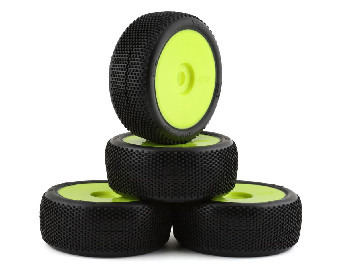 TZO Tires 202 1/8 Buggy Pre-Glued Tire Set (Yellow) (4) (Soft)