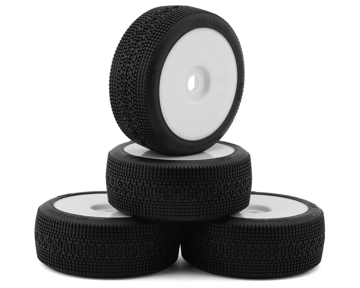 TZO Tires 401 1/8 Buggy Pre-Glued Tire Set (White) (4) (Supreme Clay)