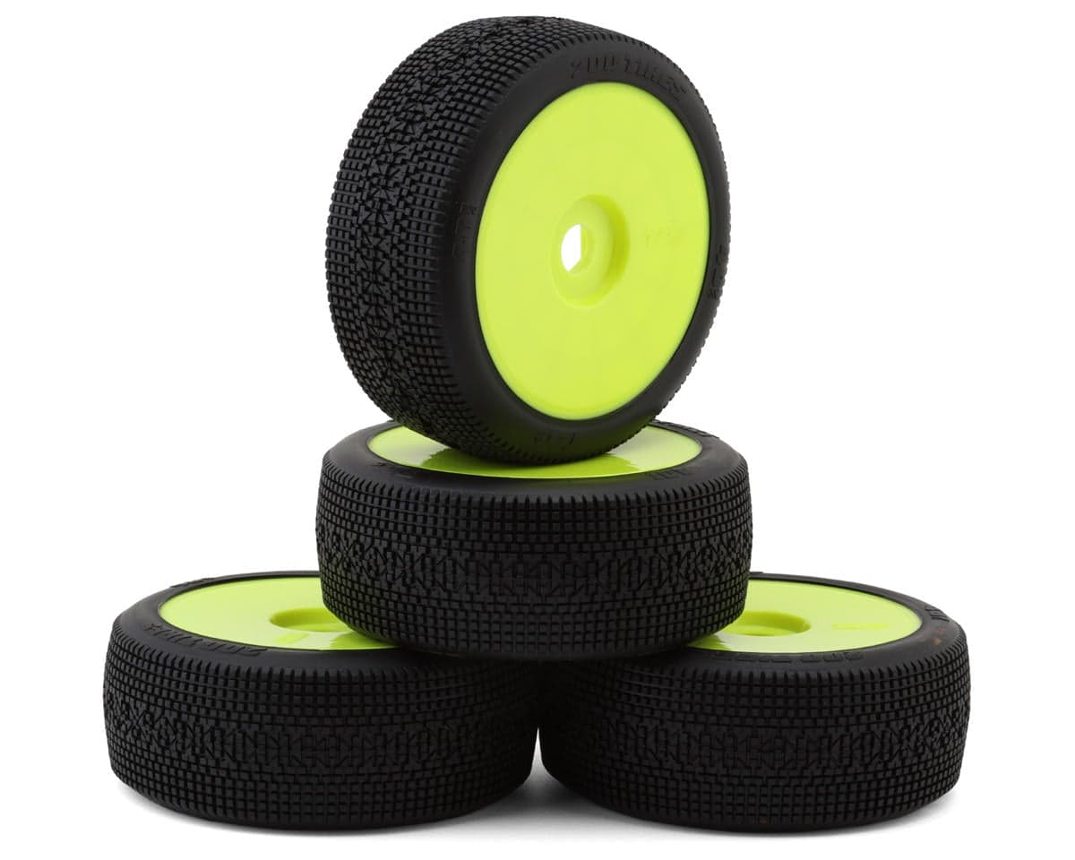 TZO Tires 401 1/8 Buggy Non-Glued Tire Set (Yellow) (4) (Ultra Clay)
