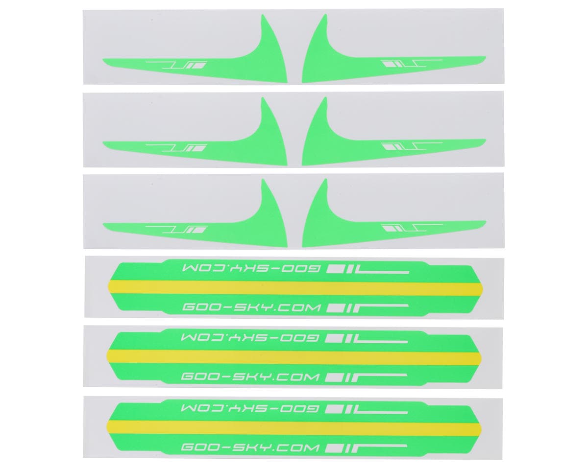 GooSky S2 Tail Boom & Fin Sticker Set (Green)