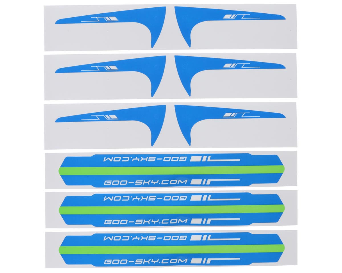 GooSky S2 Tail Boom & Fin Sticker Set (Blue)
