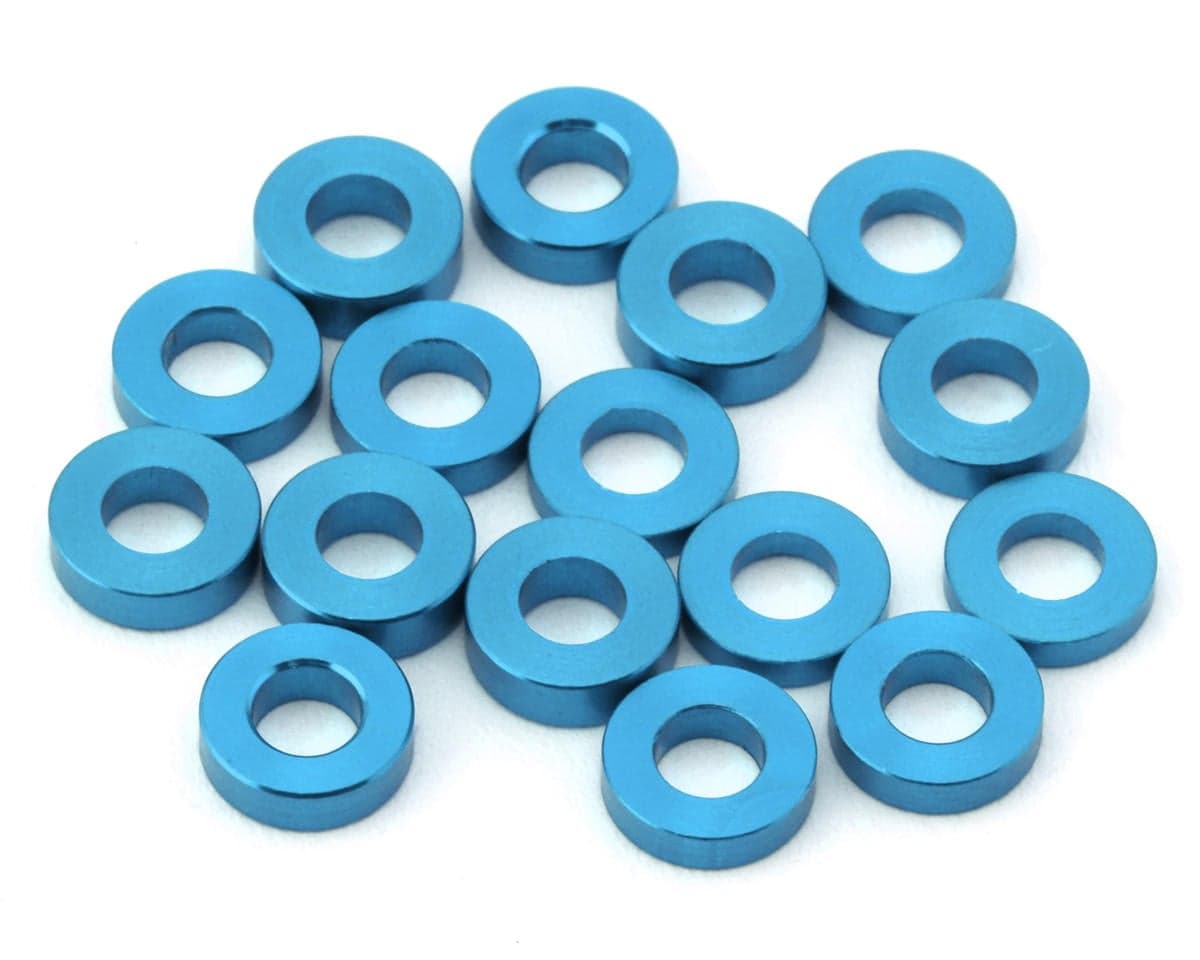 Team Brood 3x6mm 6061 Aluminum Ball Stud Washers Medium Kit (Light Blue) (16)