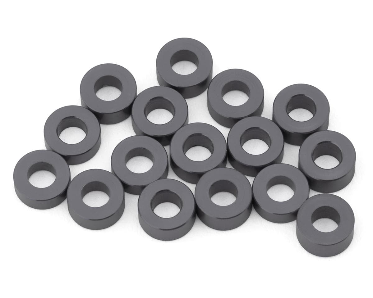 Team Brood 3x6mm 6061 Aluminum Ball Stud Washers Large Kit (Light Grey) (16)
