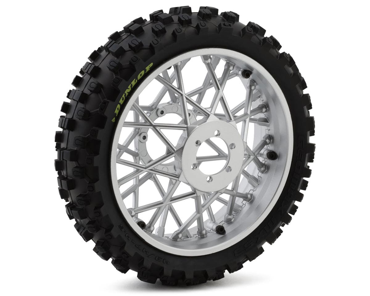 Losi Promoto-MX Dunlop MX53 Rear Pre-Mounted Tire (Chrome)
