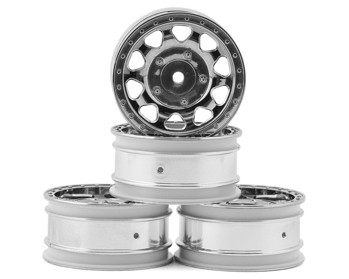 Tamiya BBX Buggy Wheels (Chrome) (4) (Front/Rear) w/12mm Hex