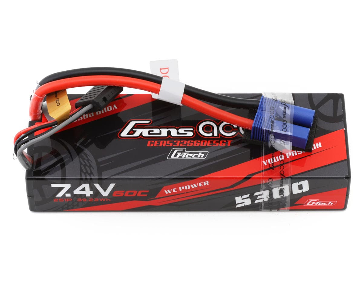 Gens Ace G-Tech Smart 2S LiPo Battery 60C (7.4V/5300mAh) w/EC5 Connector