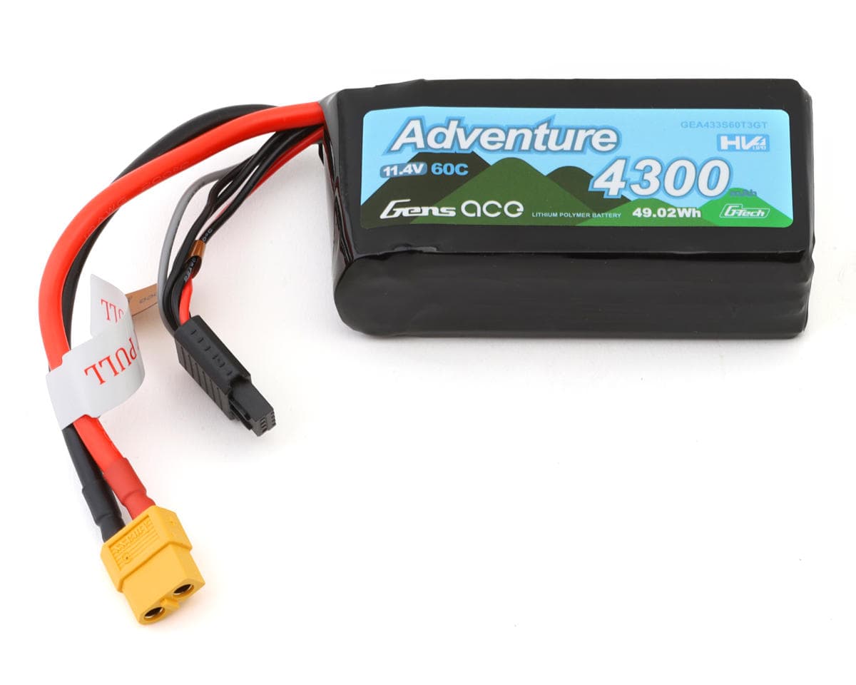 Gens Ace G-Tech Smart 3S LiHV Battery 60C (11.4V/4300mAh) w/Universal Connector