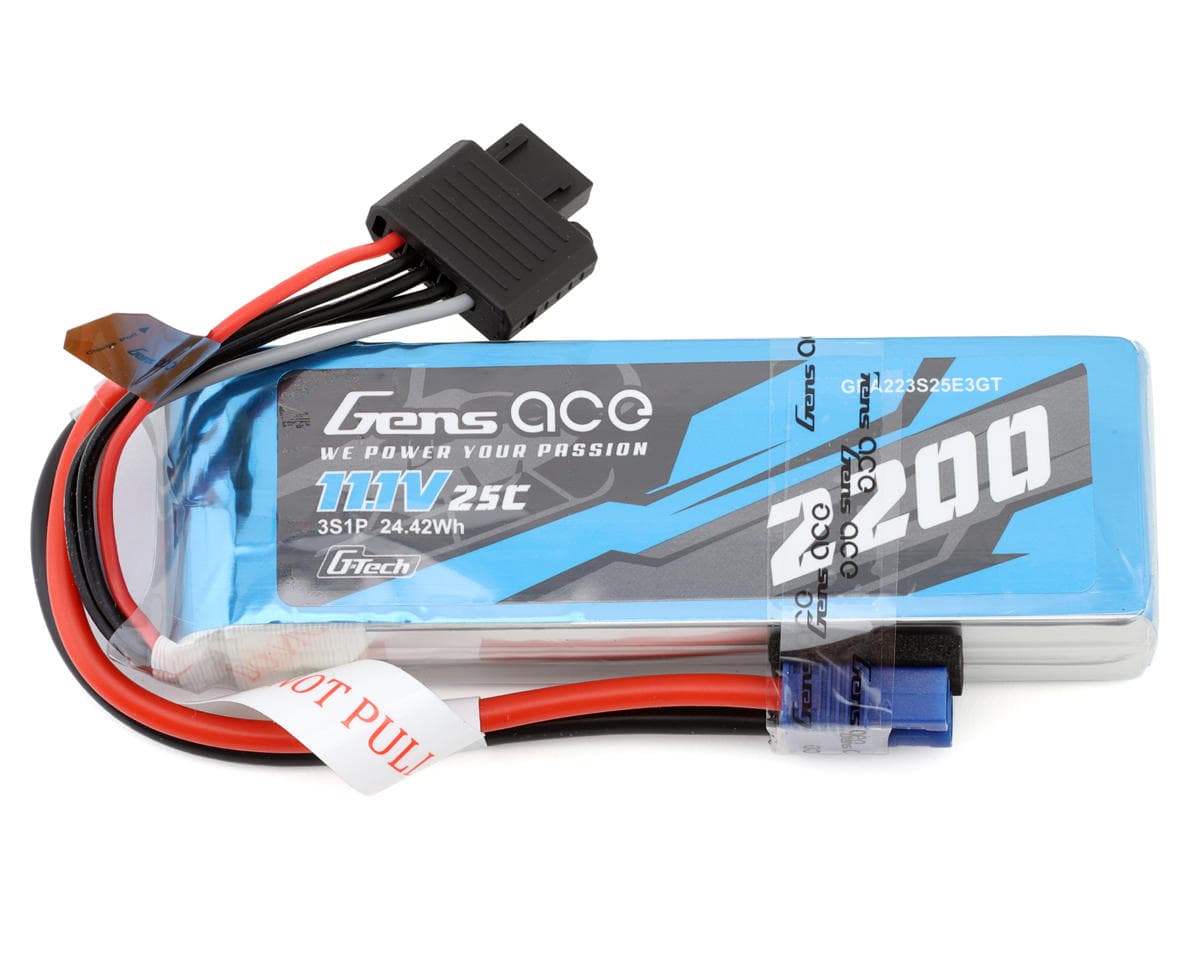 Gens Ace G-Tech Smart 3S LiPo Battery 25C (11.1V/2200mAh) w/EC3 Connector