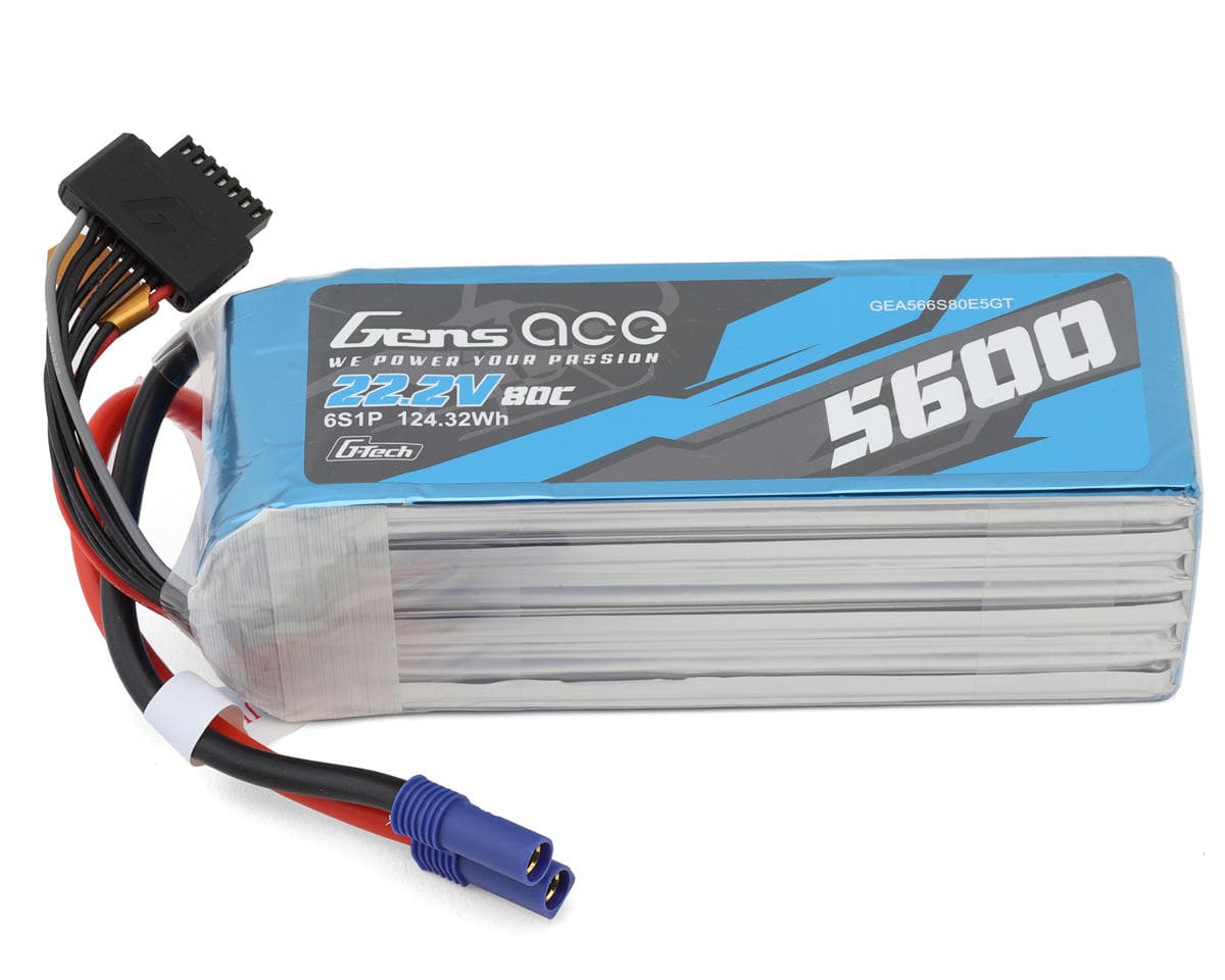 Gens Ace G-Tech Smart 6S LiPo Battery 80C (22.2V/5600mAh) w/EC5 Connector
