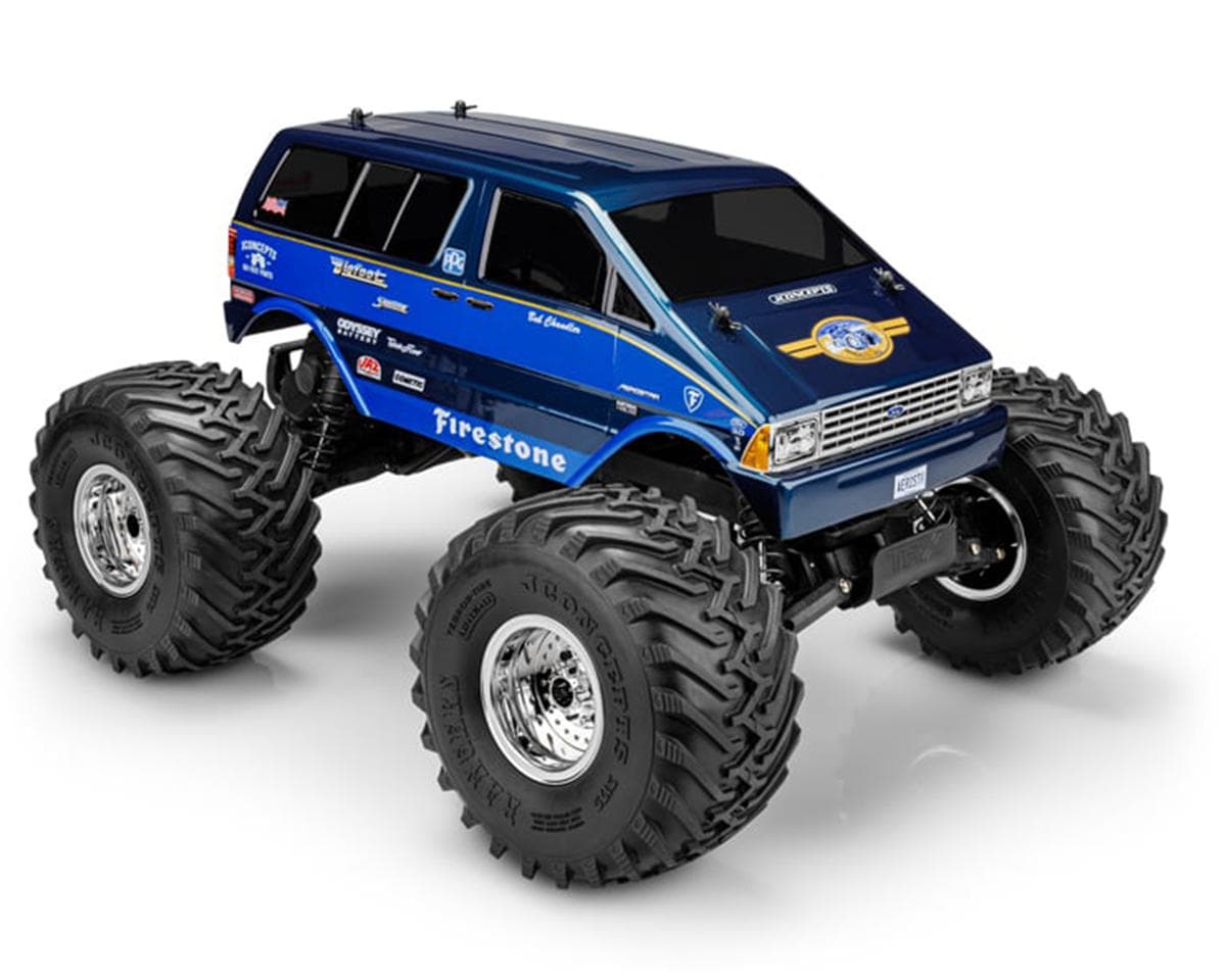 JConcepts 1985 Ford Aerostar Van "BIGFOOT" Shuttle Monster Truck Body (Clear) (247mm Wheelbase)