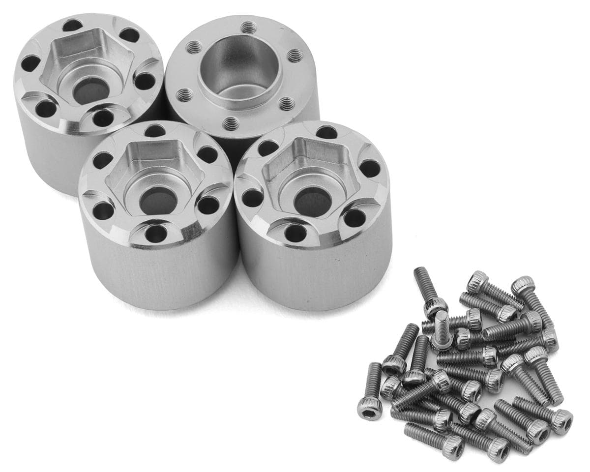 Treal Hobby 1.9" Beadlock Wheel Hub Extension Spacers (Silver) (4) (18mm)