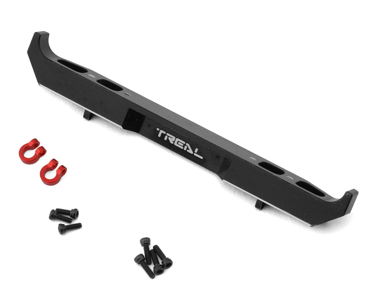 Treal Hobby Axial SCX24 Aluminum Rear Bumper w/Shackles (Black) (Gladiator)