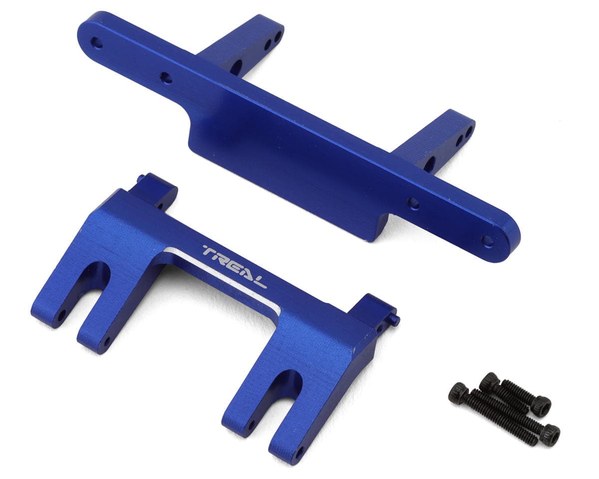 Treal Hobby Axial SCX24 Aluminum Rear Bumper Mount (Blue) (Gladiator)