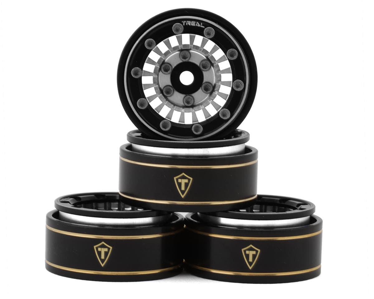 Treal Hobby Type C 1.0" Aluminum Beadlock Crawler Wheels (Silver) (4) (27.3g)