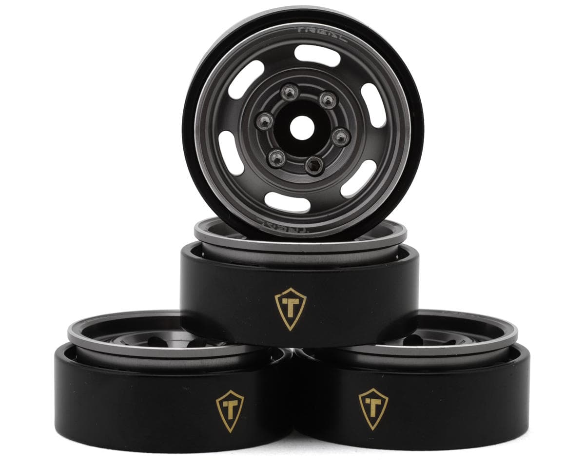 Treal Hobby Type E 1.0" 6-Slot Beadlock Wheels (Titanium) (4) (21.9g)
