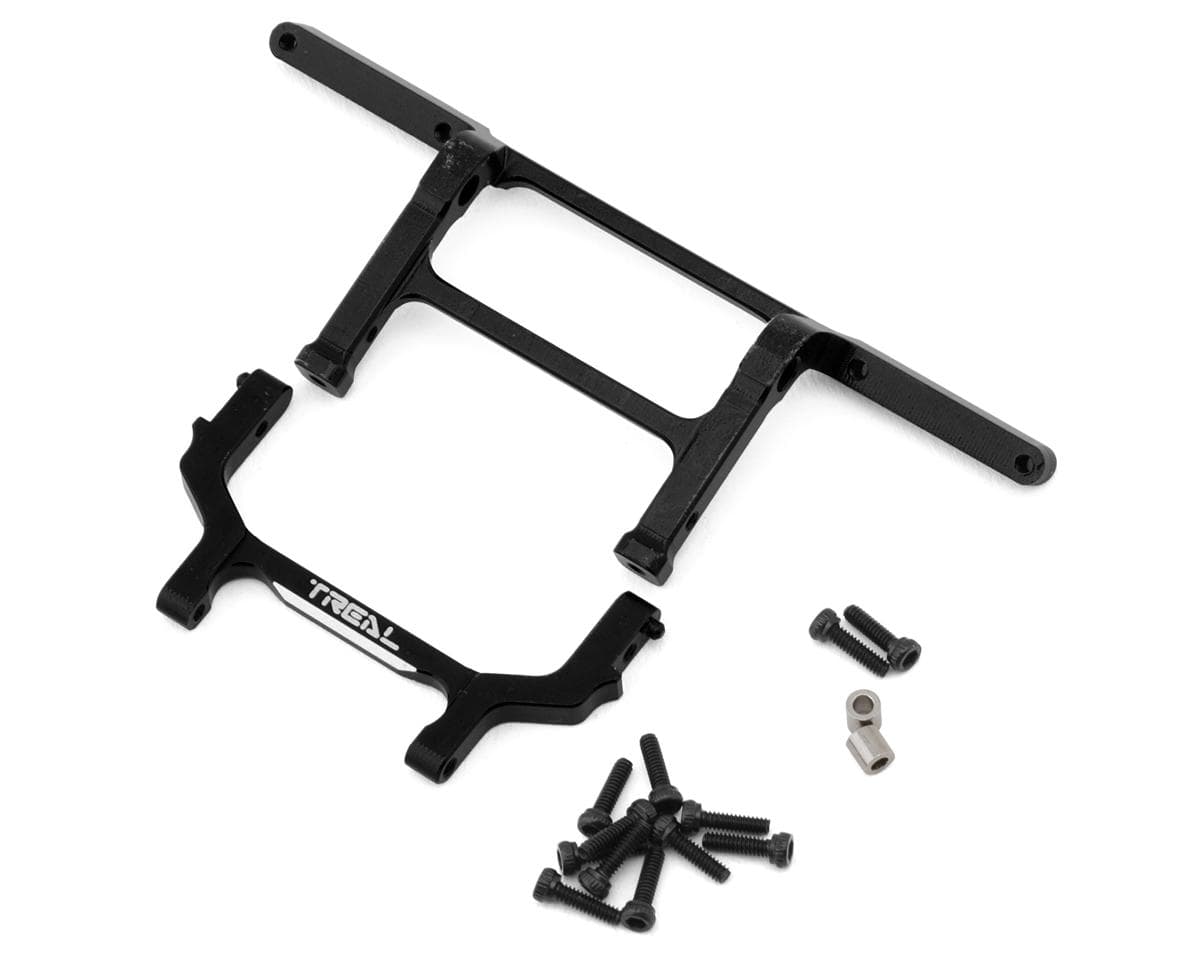 Treal Hobby Axial SCX24 Aluminum Rear Bumper Mount (Black) (C10)