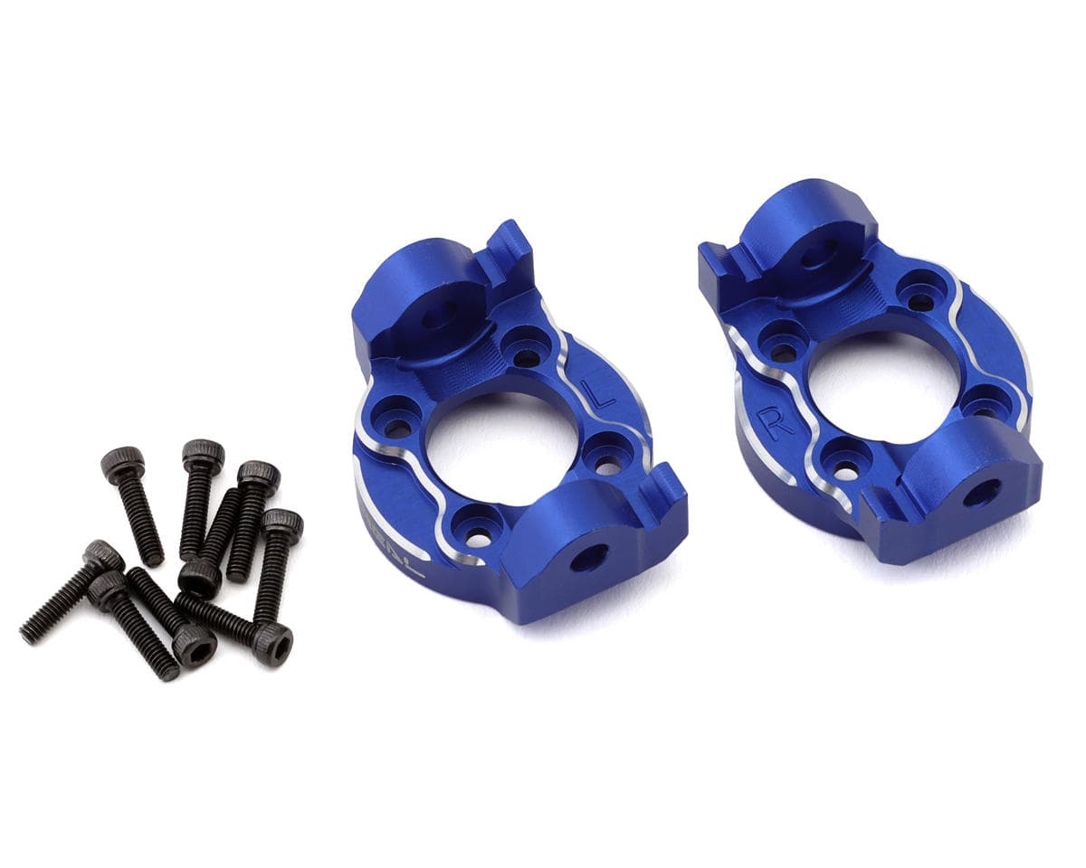 Treal Hobby Losi® LMT™ Aluminum Front C-Hub Spindle Carrier Set (Blue) (2) (5°)