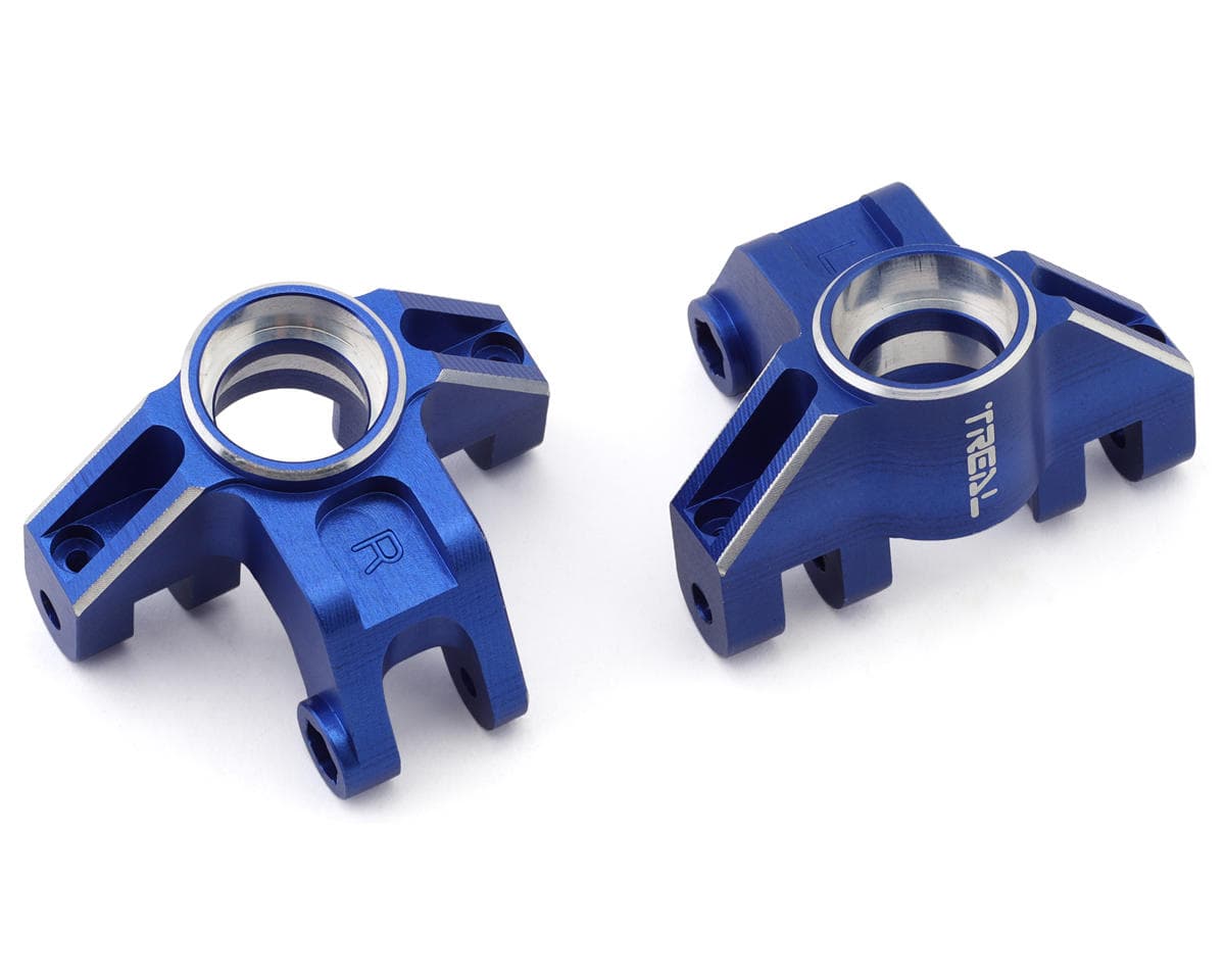 Treal Hobby Losi LMT Aluminum Front Steering Knuckle (Blue) (2)