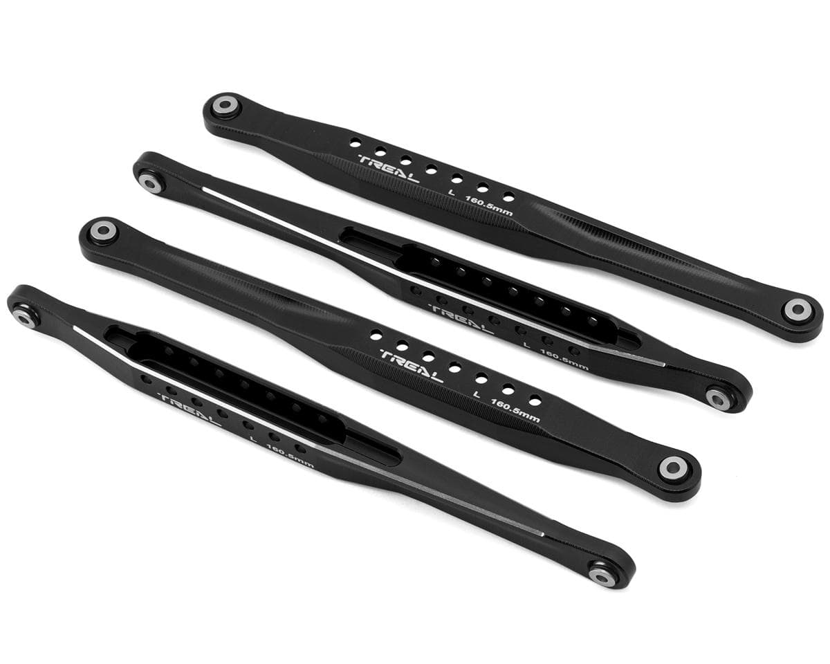Treal Hobby Losi LMT Aluminum Trailing Arms (Black) (4) (160.5mm) (Long) (LMT 2.0/Bog Hog/King Sling)