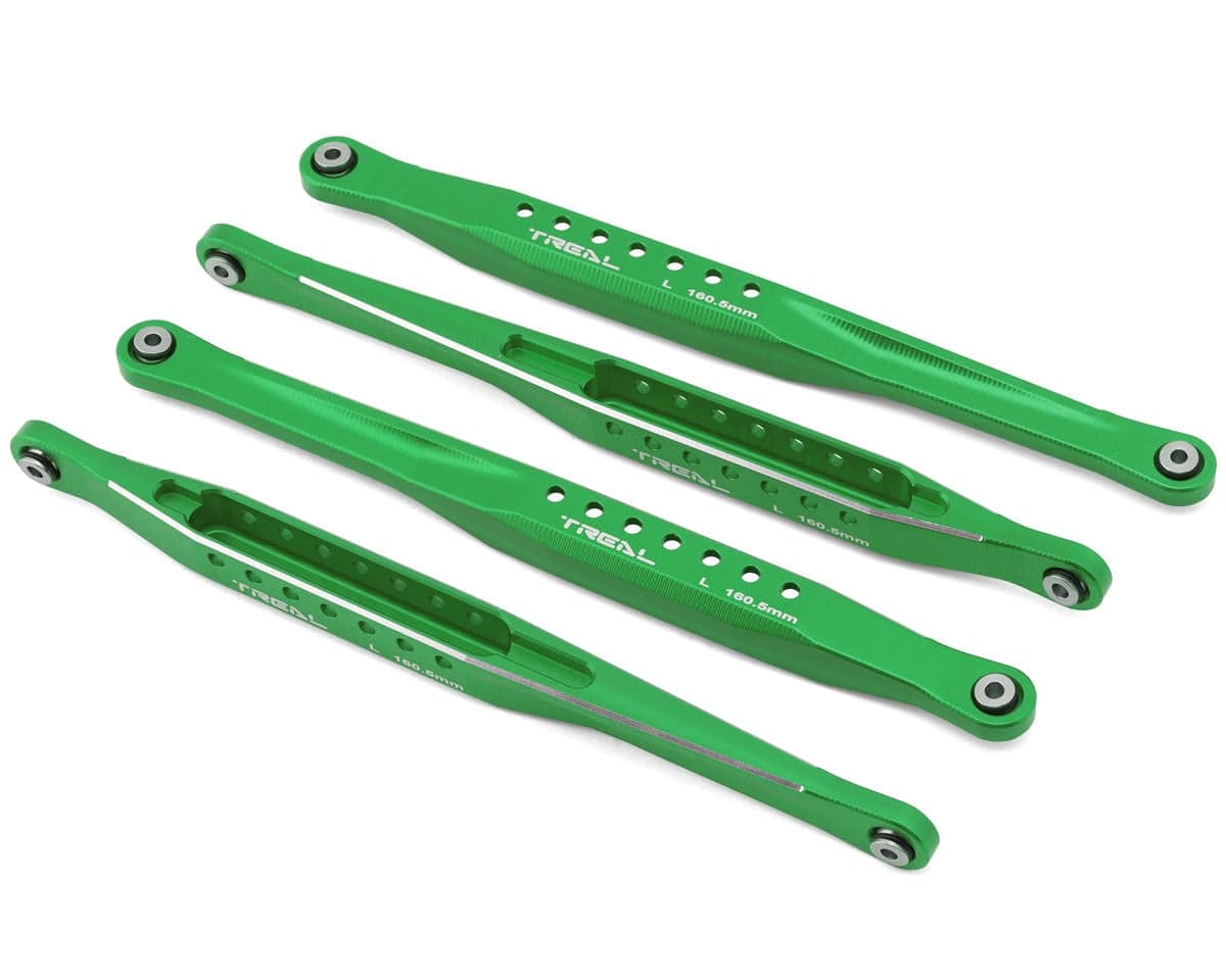 Treal Hobby Losi LMT Aluminum Trailing Arms (Green) (4) (160.5mm) (Long) (LMT 2.0/Bog Hog/King Sling)