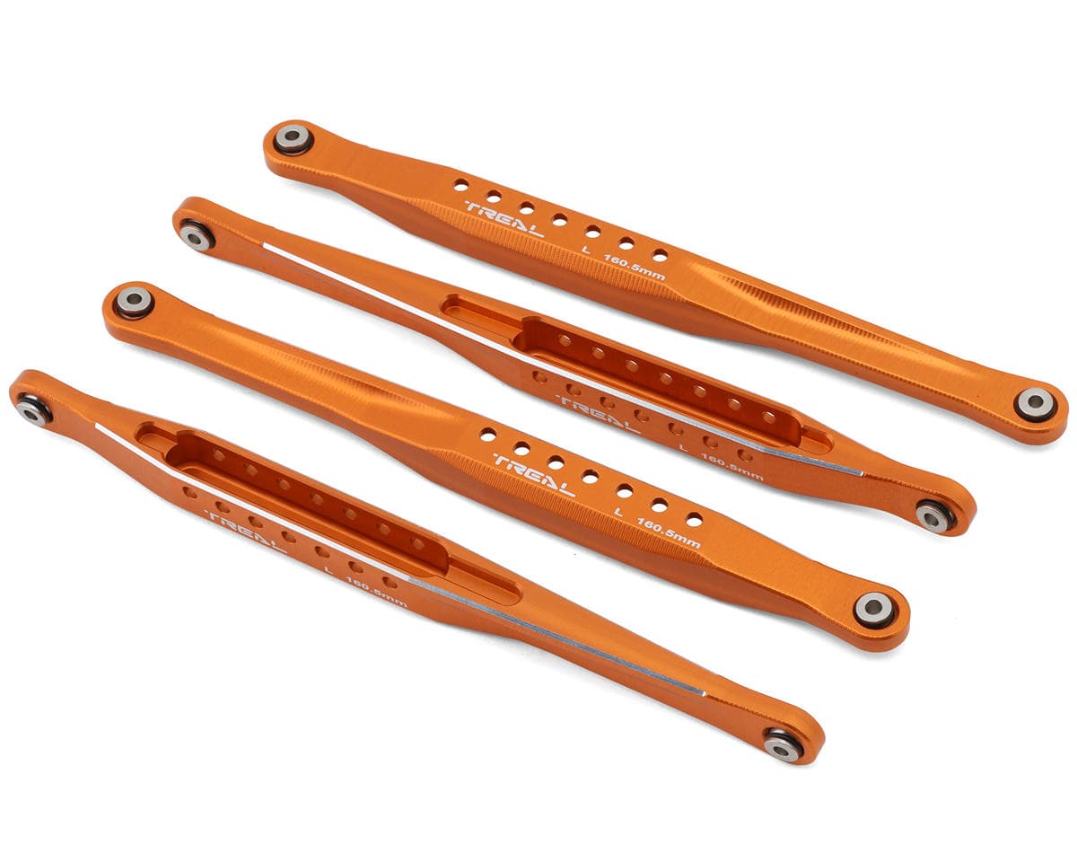 Treal Hobby Losi LMT Aluminum Trailing Arms (Orange) (4) (160.5mm) (Long) (LMT 2.0/Bog Hog/King Sling)