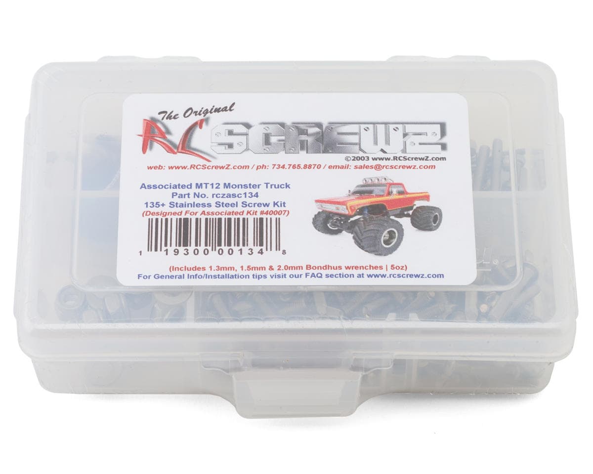 RC Screwz Team Associated MT12 Monster Truck Stainless Steel Screw Kit