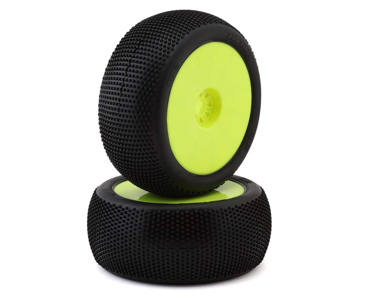 TZO Tires 202 1/8 Truggy Pre-Glued Tire Set (Yellow) (2) (Medium)