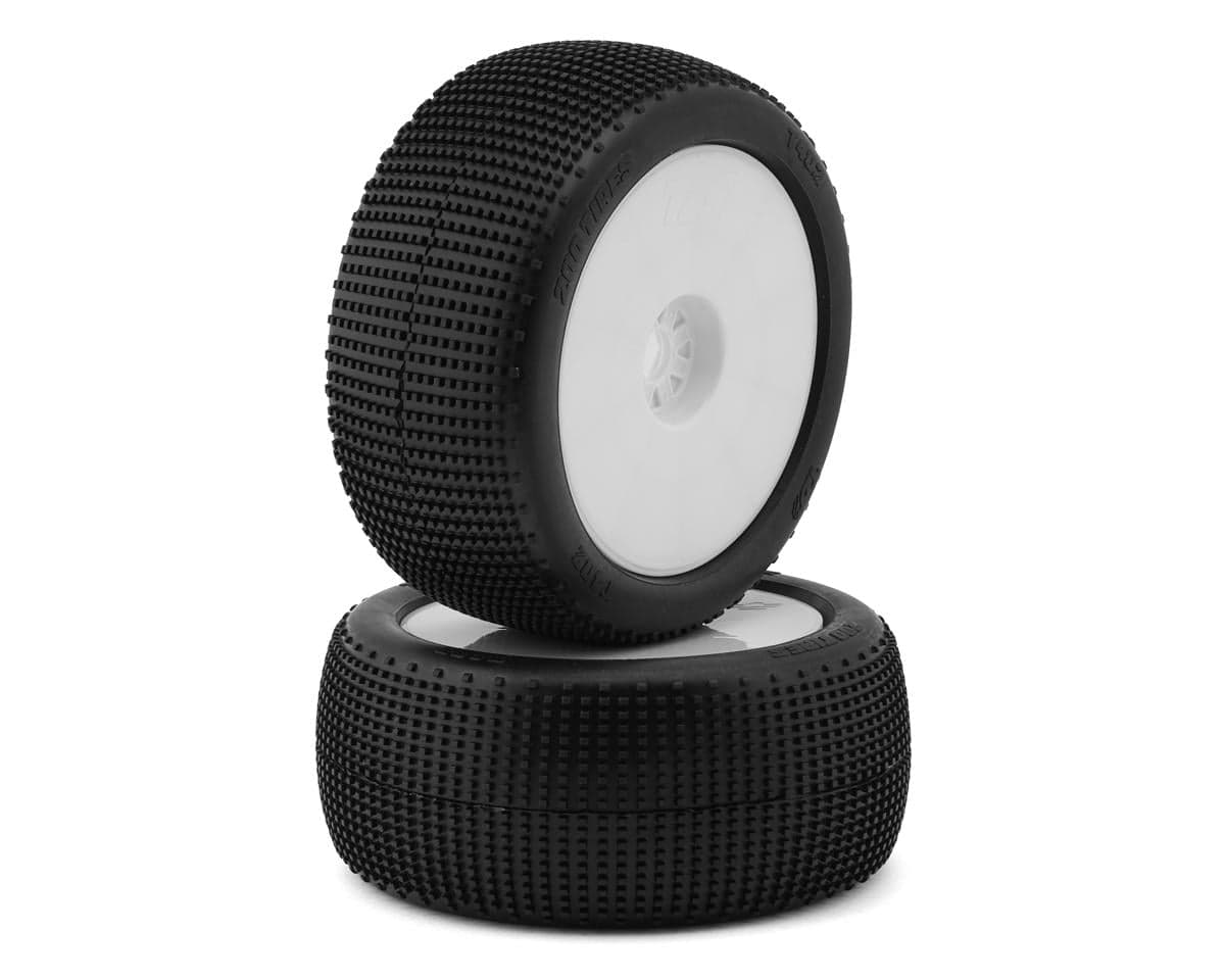 TZO Tires 402 1/8 Truggy Pre-Glued Tire Set (White) (2) (Ultra Clay)