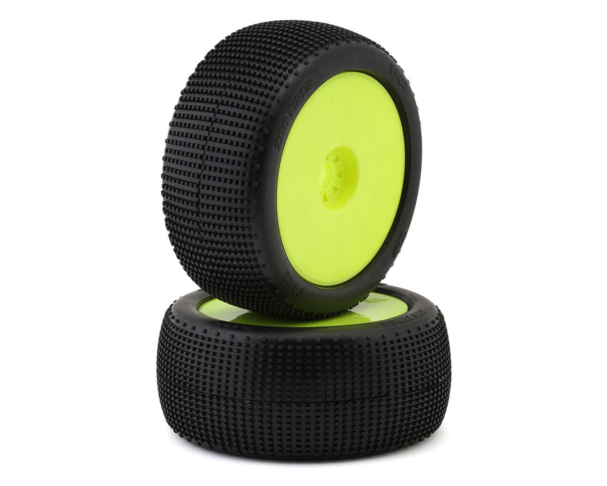 TZO Tires 402 1/8 Truggy Pre-Glued Tire Set (Yellow) (2) (Super Soft)