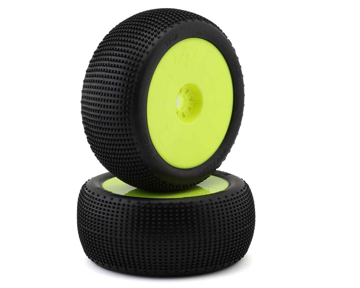 TZO Tires 402 1/8 Truggy Pre-Glued Tire Set (Yellow) (2) (Medium)