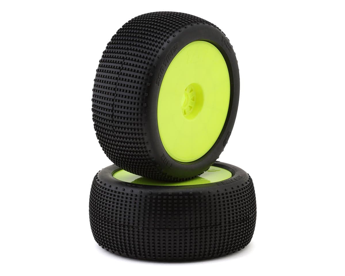 TZO Tires 402 1/8 Truggy Pre-Glued Tire Set (Yellow) (2) (Supreme Clay)